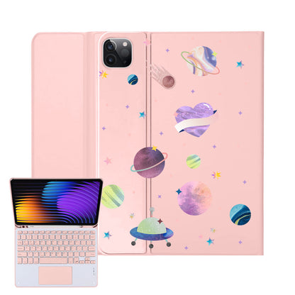 iPad / Android Tab Wireless Keyboard Flipcover - Pink Planet