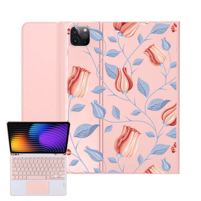 iPad / Android Tab Wireless Keyboard Flipcover - Red Tulip