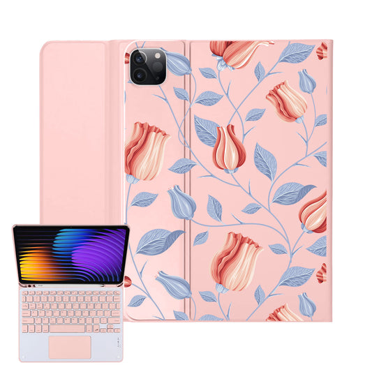 iPad / Android Tab Wireless Keyboard Flipcover - Red Tulip