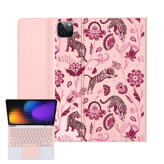 iPad / Android Tab Wireless Keyboard Flipcover - Tiger & Floral 2.0