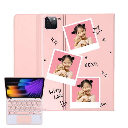 iPad / Android Tab Wireless Keyboard Flipcover - Face Grid White Polaroid
