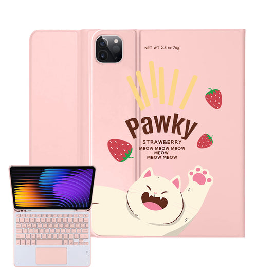 iPad / Android Tab Wireless Keyboard Flipcover - Pawky Cat