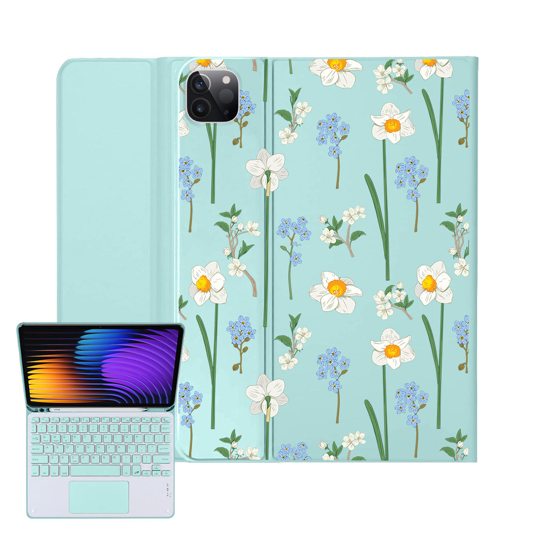 iPad / Android Tab Wireless Keyboard Flipcover - December Narcissus