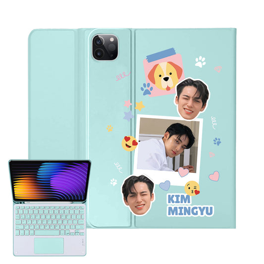 iPad / Android Tab Wireless Keyboard Flipcover - Face Grid Polaroid