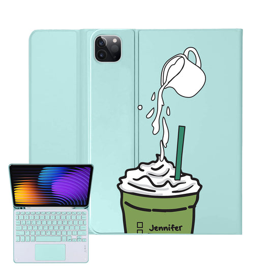 iPad / Android Tab Wireless Keyboard Flipcover - Matcha Frappe