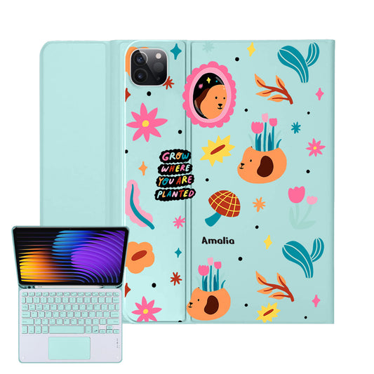 iPad / Android Tab Wireless Keyboard Flipcover - Grow and Bloom