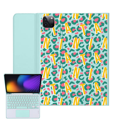 iPad / Android Tab Wireless Keyboard Flipcover - Leopard Monogram 4.0