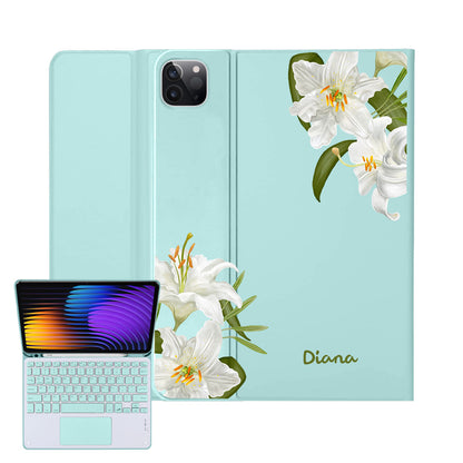 iPad / Android Tab Wireless Keyboard Flipcover - May Lily of the Valley