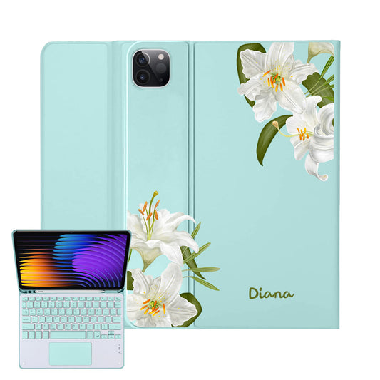 iPad / Android Tab Wireless Keyboard Flipcover - May Lily of the Valley