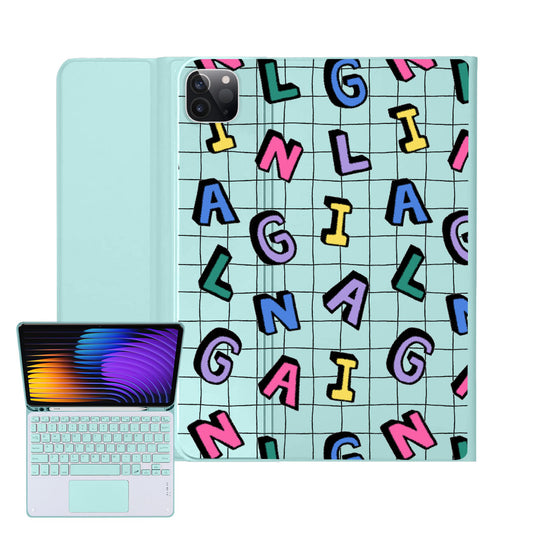 iPad / Android Tab Wireless Keyboard Flipcover - Playful Monogram 2.0