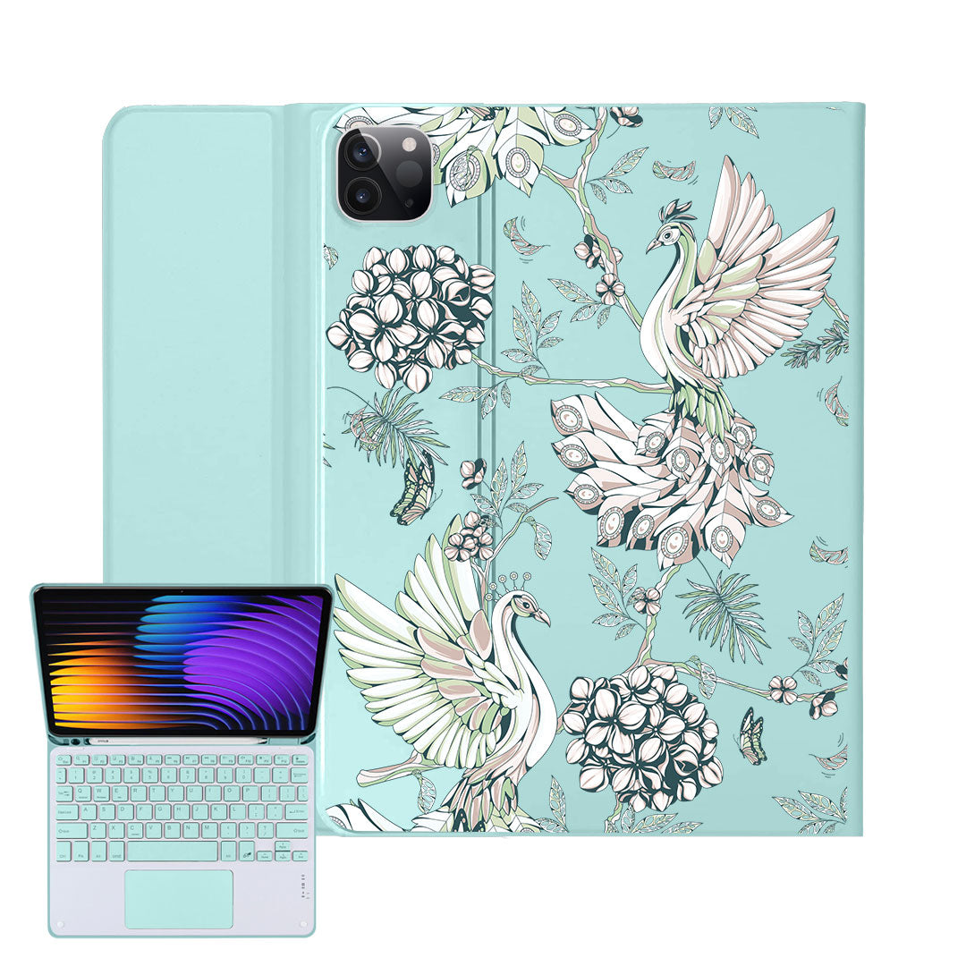 iPad / Android Tab Wireless Keyboard Flipcover - Peacock 4.0