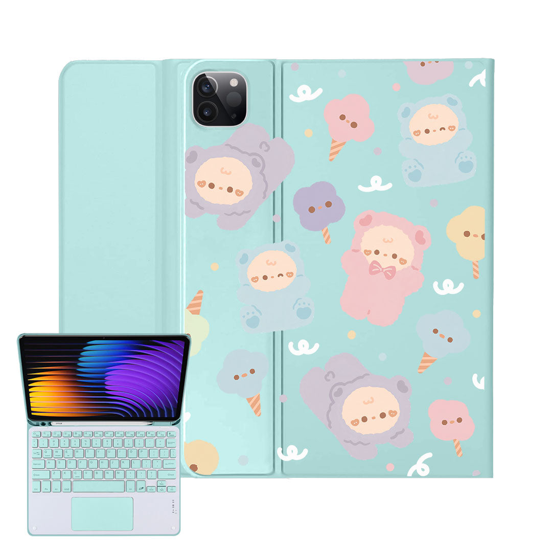 iPad / Android Tab Wireless Keyboard Flipcover - Cotton Teddy