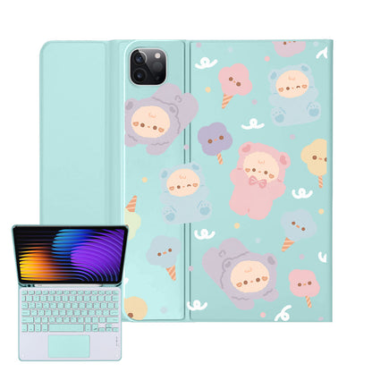 iPad / Android Tab Wireless Keyboard Flipcover - Cotton Teddy