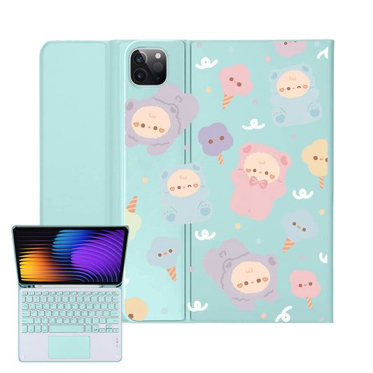 iPad / Android Tab Wireless Keyboard Flipcover - Cotton Teddy