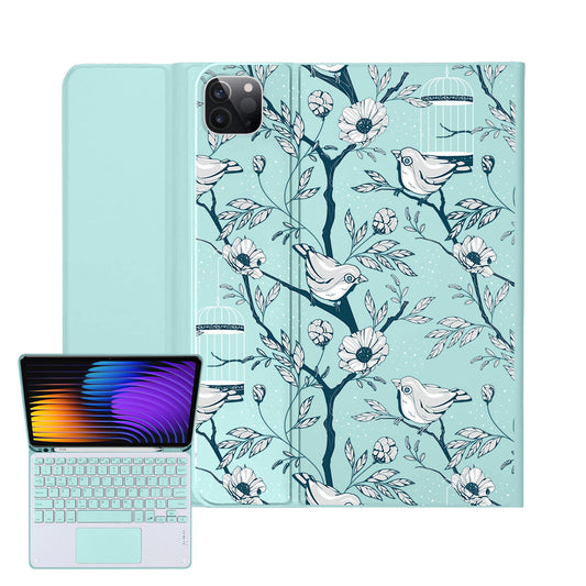 iPad / Android Tab Wireless Keyboard Flipcover - Lovebird Monochrome
