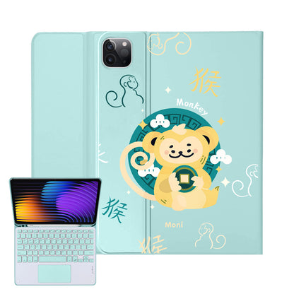 iPad / Android Tab Wireless Keyboard Flipcover - Monkey (Chinese Zodiac / Shio)