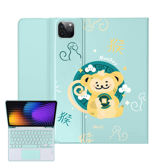 iPad / Android Tab Wireless Keyboard Flipcover - Monkey (Chinese Zodiac / Shio)