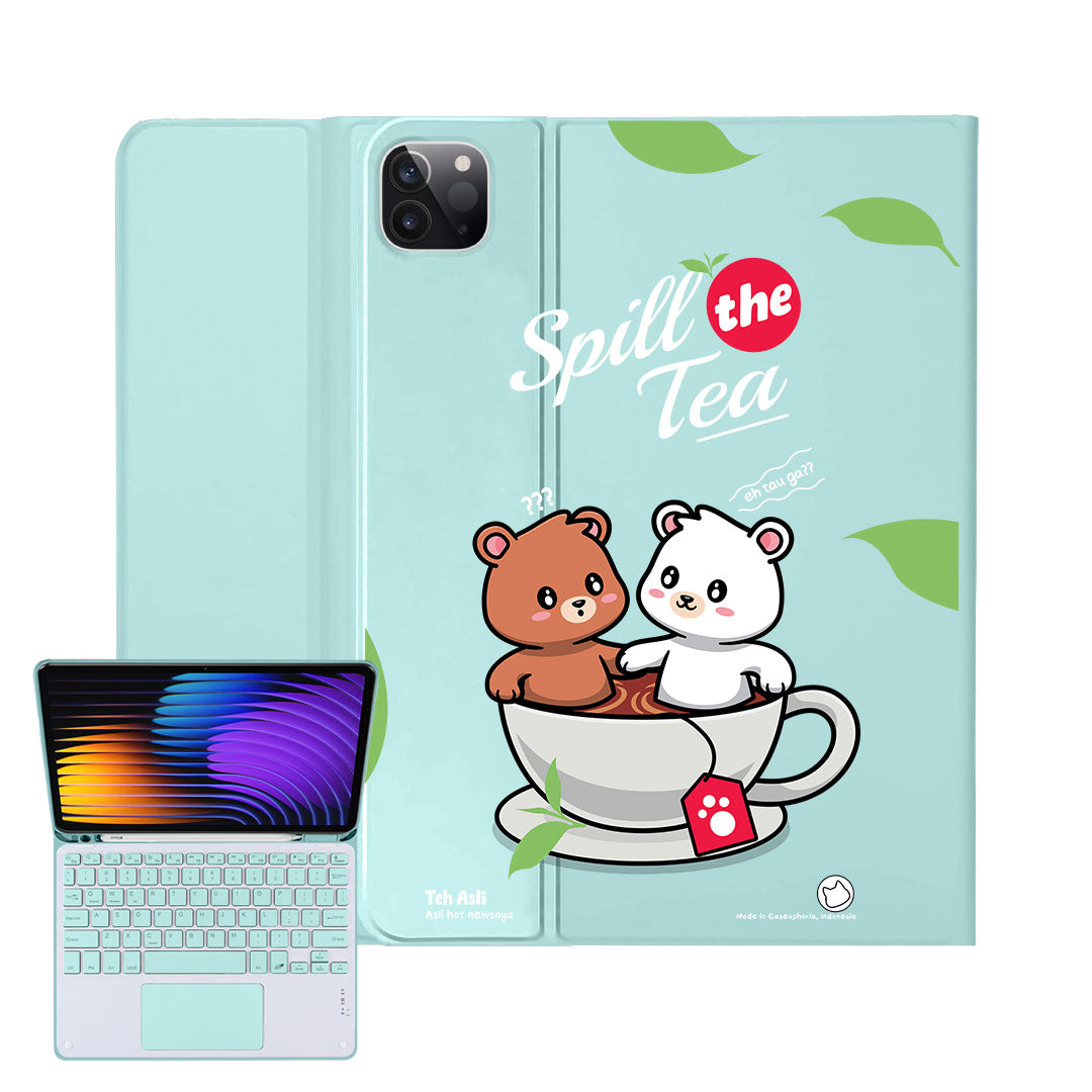 iPad / Android Tab Wireless Keyboard Flipcover - Spill the Tea