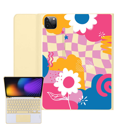 iPad / Android Tab Wireless Keyboard Flipcover - Abstract Flower 5.0