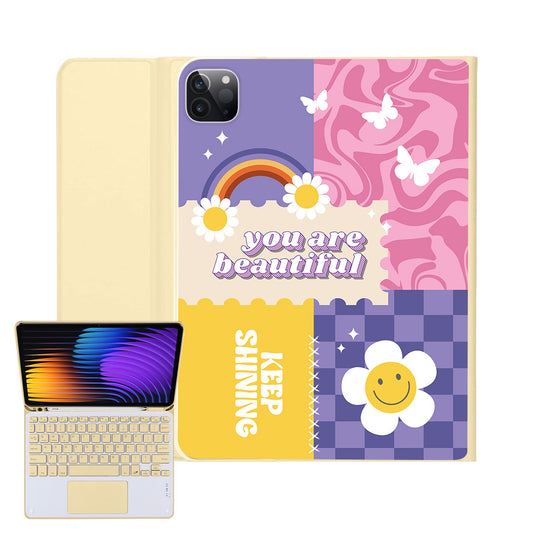 iPad / Android Tab Wireless Keyboard Flipcover - Abstract Quotes 5.0