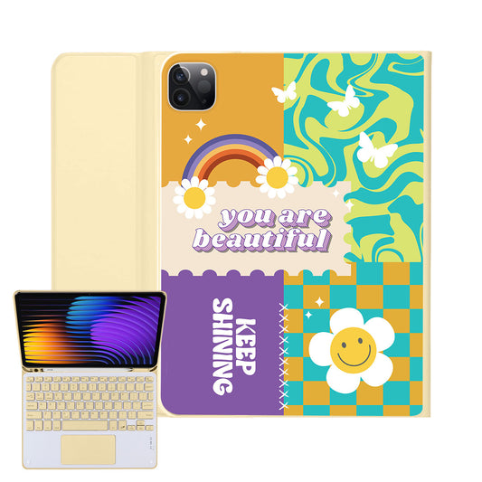 iPad / Android Tab Wireless Keyboard Flipcover - Abstract Quotes 6.0