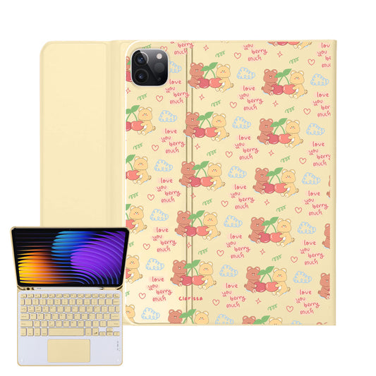 iPad / Android Tab Wireless Keyboard Flipcover - Cherry Bear Stamps