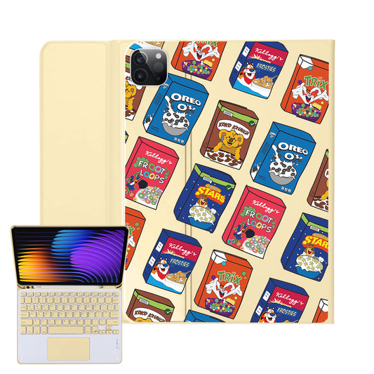 iPad / Android Tab Wireless Keyboard Flipcover - Cereal Boxes