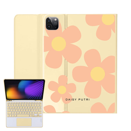 iPad / Android Tab Wireless Keyboard Flipcover - Daisy Love