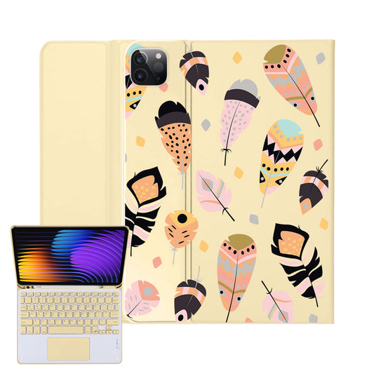 iPad / Android Tab Wireless Keyboard Flipcover - Feathers