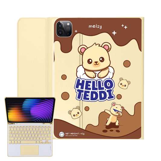 iPad / Android Tab Wireless Keyboard Flipcover - Hello Teddy 1.0