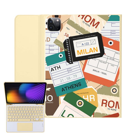 iPad / Android Tab Wireless Keyboard Flipcover - Luggage Tag
