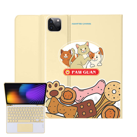 iPad / Android Tab Wireless Keyboard Flipcover - Pawguan Cat