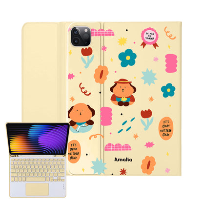 iPad / Android Tab Wireless Keyboard Flipcover - Selflove Garden