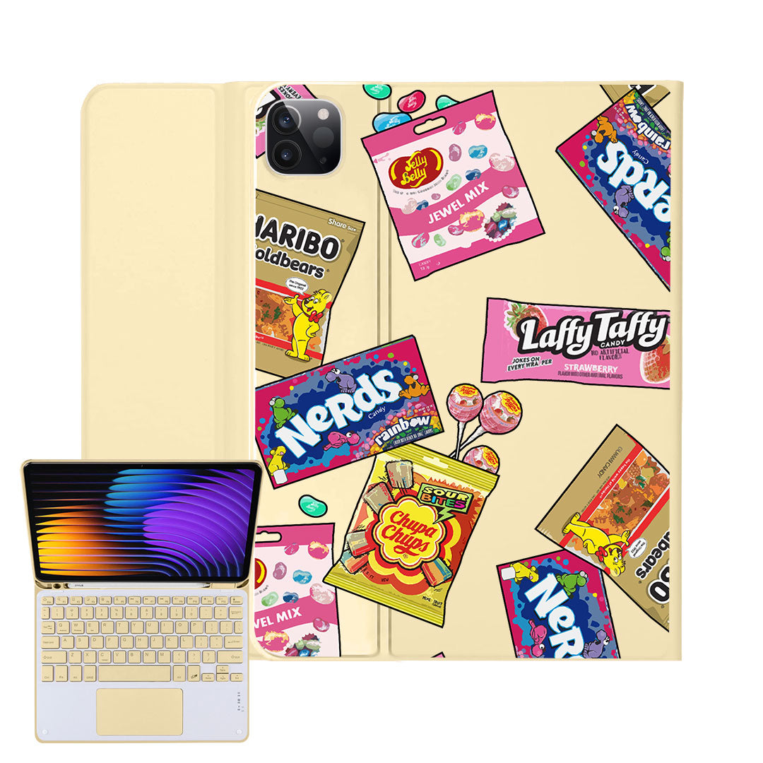 iPad / Android Tab Wireless Keyboard Flipcover - Sweets & Gummies