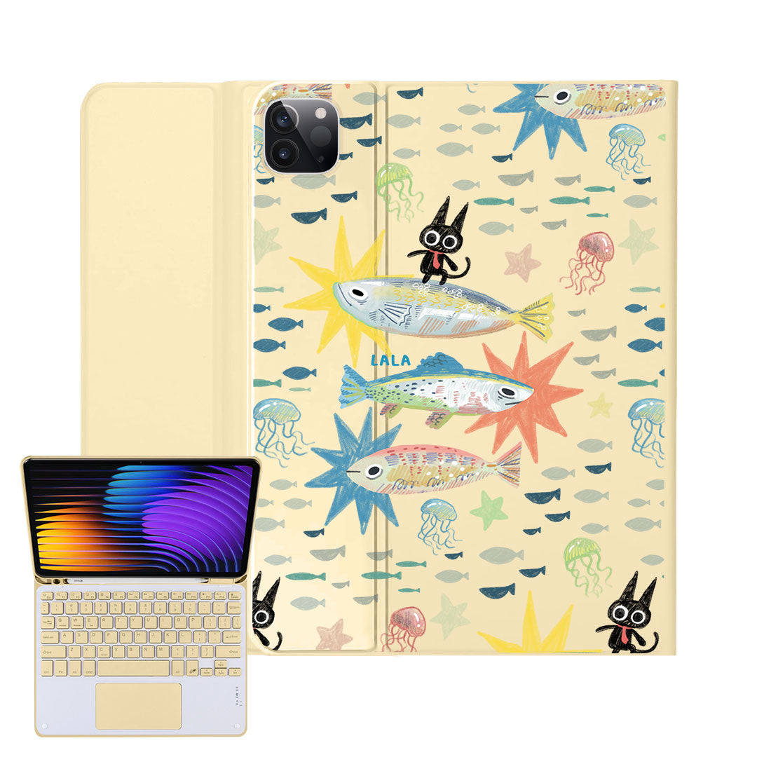 iPad / Android Tab Wireless Keyboard Flipcover - The Fish Surfer