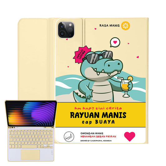 iPad / Android Tab Wireless Keyboard Flipcover - Cap Buaya
