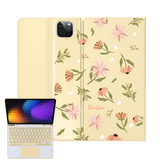 iPad / Android Tab Wireless Keyboard Flipcover - Cosmos Flower
