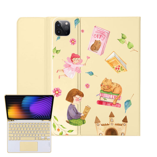 iPad / Android Tab Wireless Keyboard Flipcover - Fairy Cat