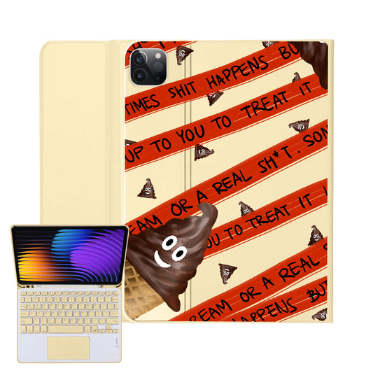 iPad / Android Tab Wireless Keyboard Flipcover - Oh.. Sh*t Happens