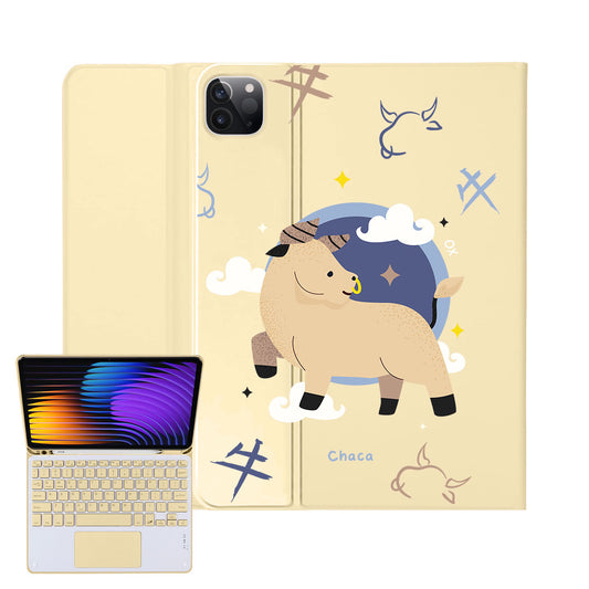 iPad / Android Tab Wireless Keyboard Flipcover - Ox (Chinese Zodiac / Shio)