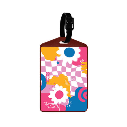 Vegan Leather Bag Tag - Abstract Flower 5.0