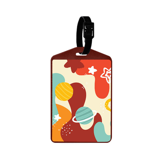 Vegan Leather Bag Tag - Abstract Planet 2.0