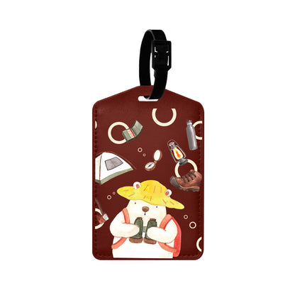 Vegan Leather Bag Tag - Adventure of Bear