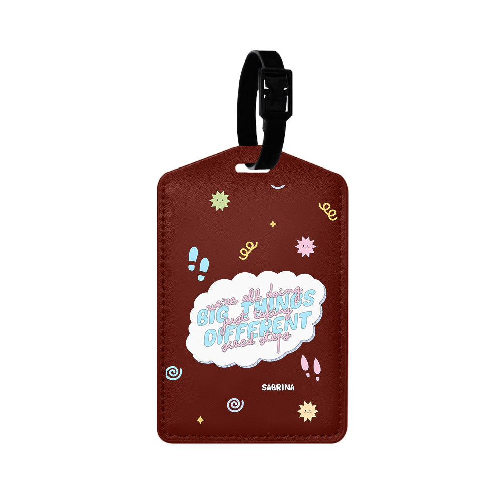 Vegan Leather Bag Tag - Different Steps