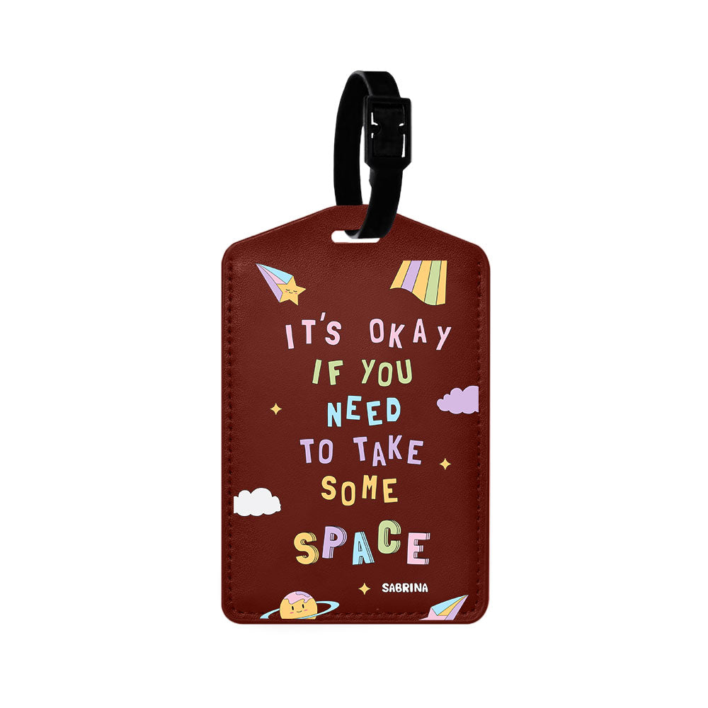 Vegan Leather Bag Tag - Space