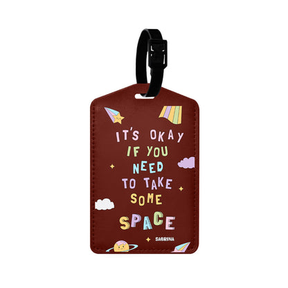 Vegan Leather Bag Tag - Space