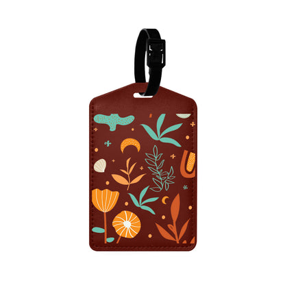 Vegan Leather Bag Tag - Autumn Botanical