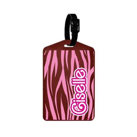 Vegan Leather Bag Tag - Barbie Zebra Pattern