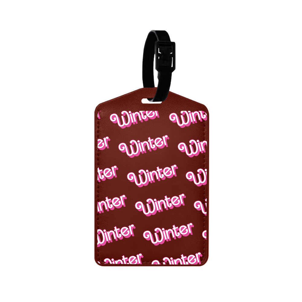 Vegan Leather Bag Tag - Barbie Monogram