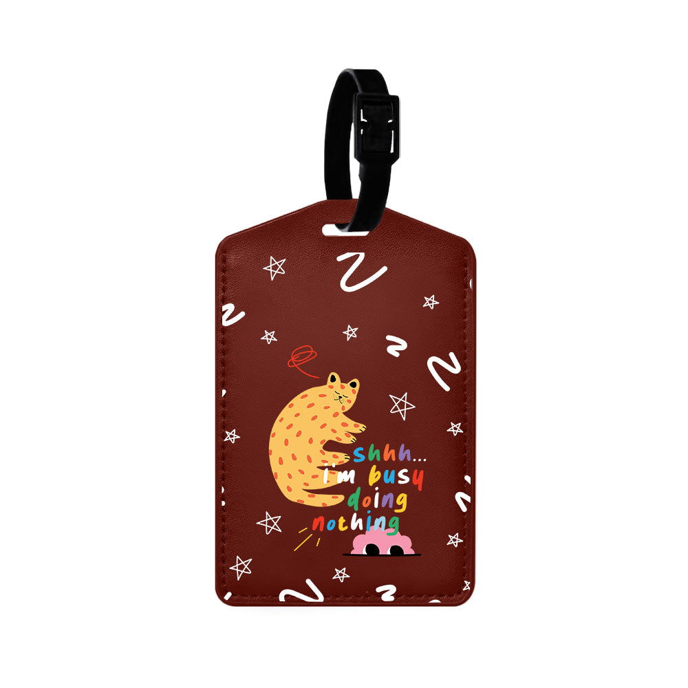 Vegan Leather Bag Tag - Busy Doing Nothing